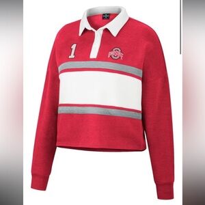Red and White Ohio State Rugby Shirt
